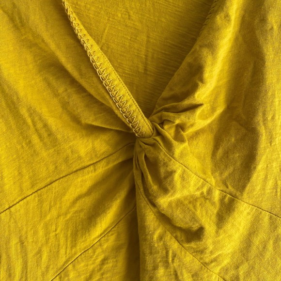 Anthropologie Ett:twa Twist Front Top Short Sleeve Size XS Yellow - Picture 3 of 9